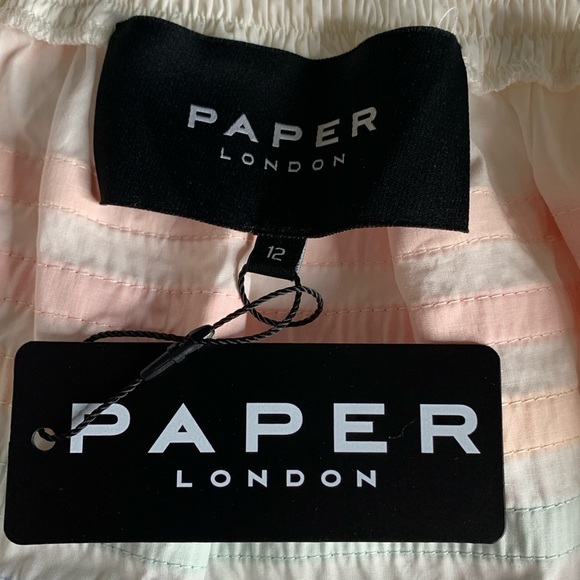 Paper London Laura Rainbow Stripes Sleeveless Tiered Sundress Tie Strap Casual - Picture 9 of 11